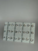 CARTELA COM 12 PARES DE BRINCO ZIRCONIA REDONDO