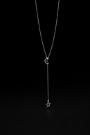 COLAR GRAVATA ESTRELA E LUA PRATA 925