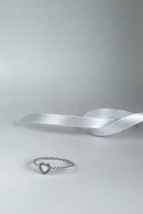 ANEL TRANÇADO CORAÇÃO PRATA 925