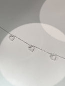 PULSEIRA 3 CORAÇÃOES VAZADO PRATA 925