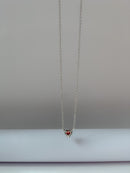 COLAR CORAÇÃO VERMELHO PRATA 925 COM BANHO DE RODIO