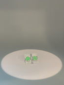 BRINCO TREVO VERDE PRATA