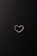 Pingente Coração meio liso / meio cravejado